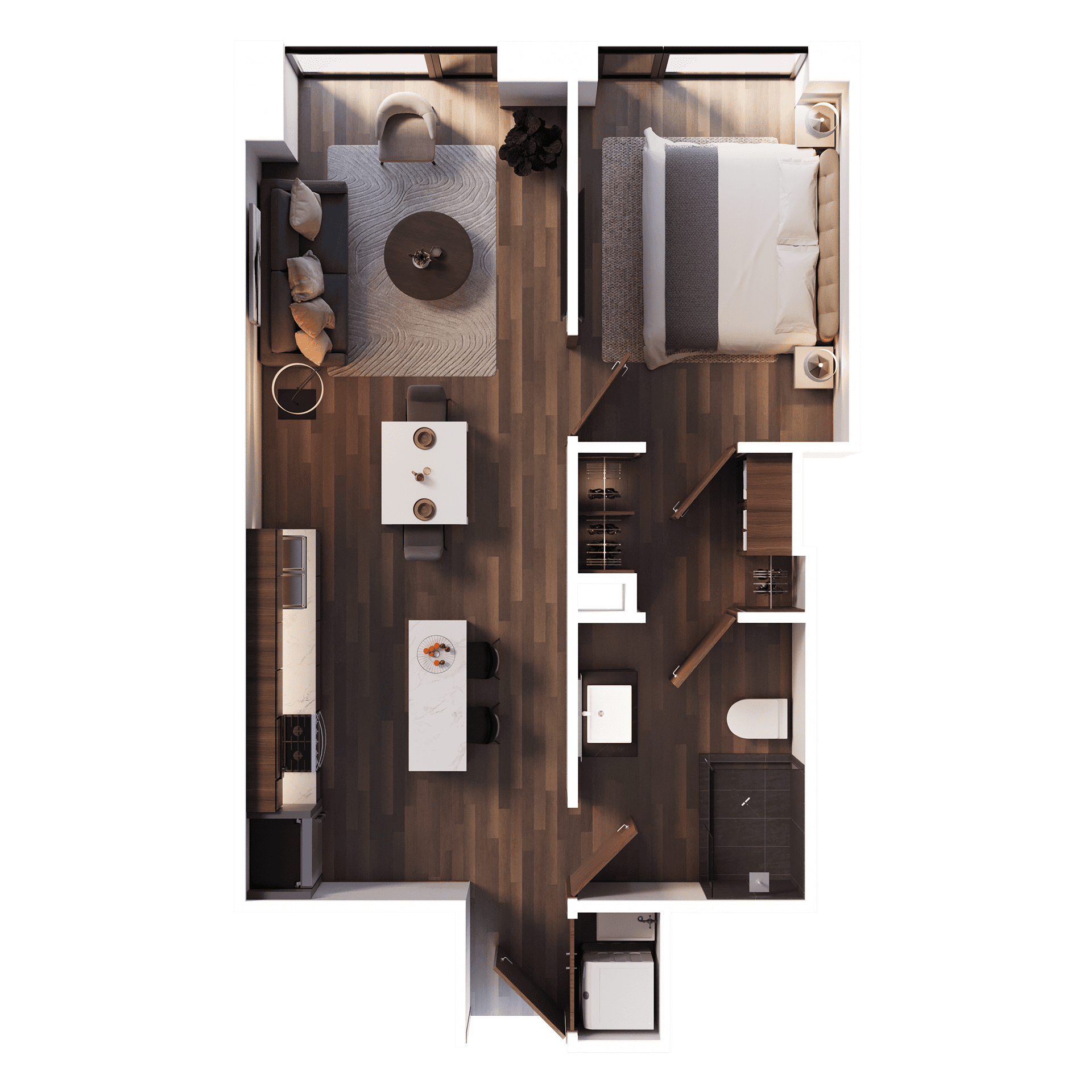 Riga apartment type A2, 2D floorplan