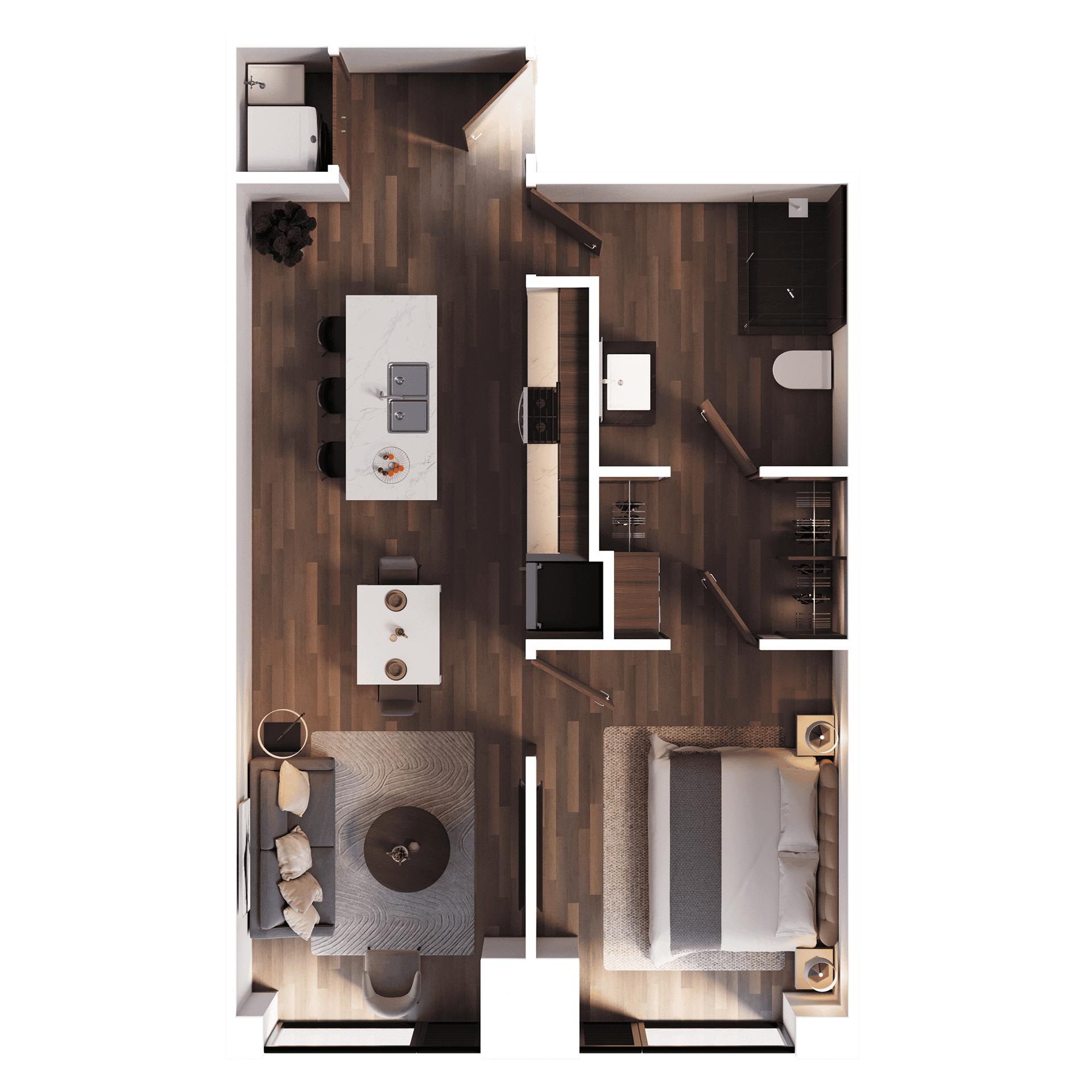 Riga apartment type A5, 2D floorplan