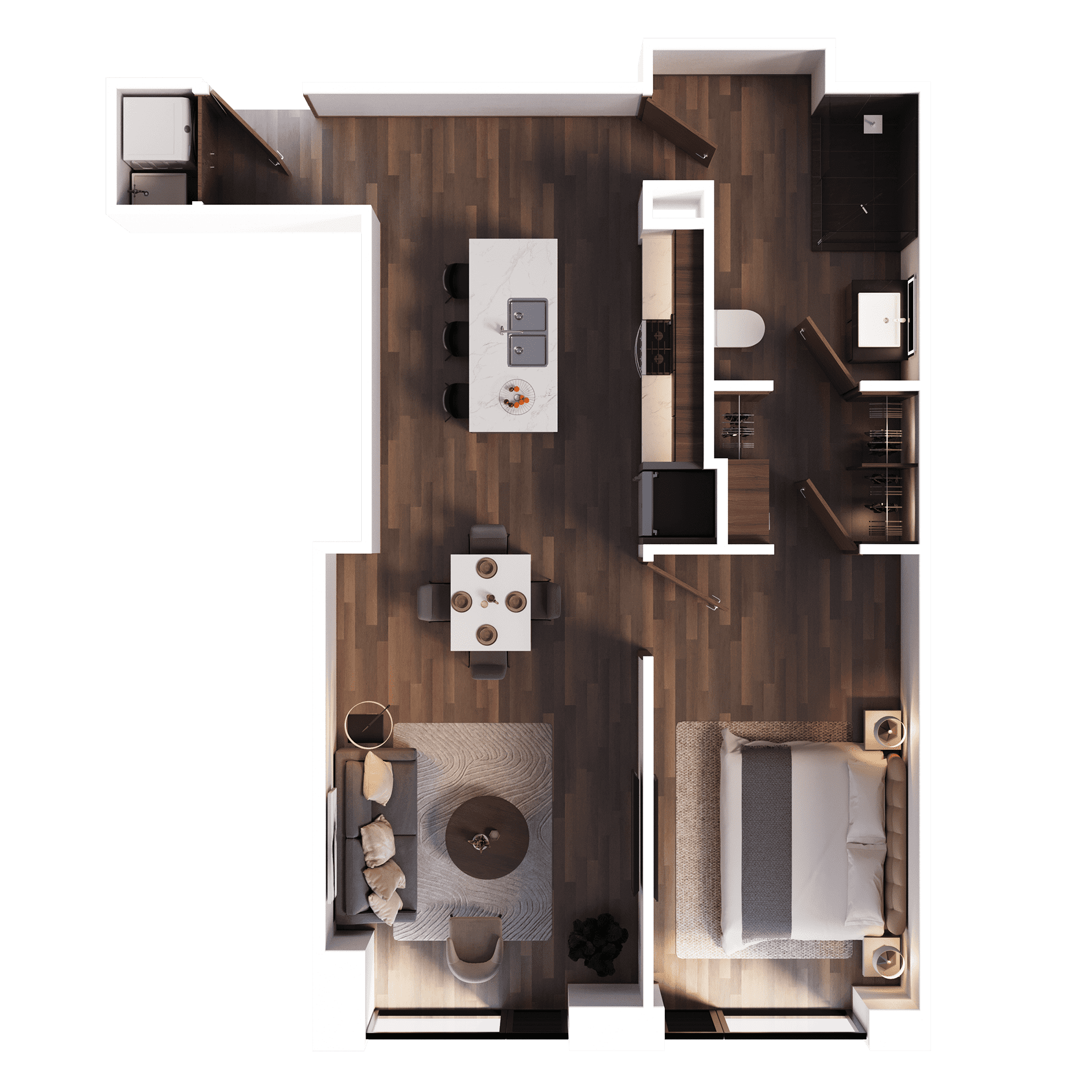 Riga apartment type A6-1, 2D floorplan