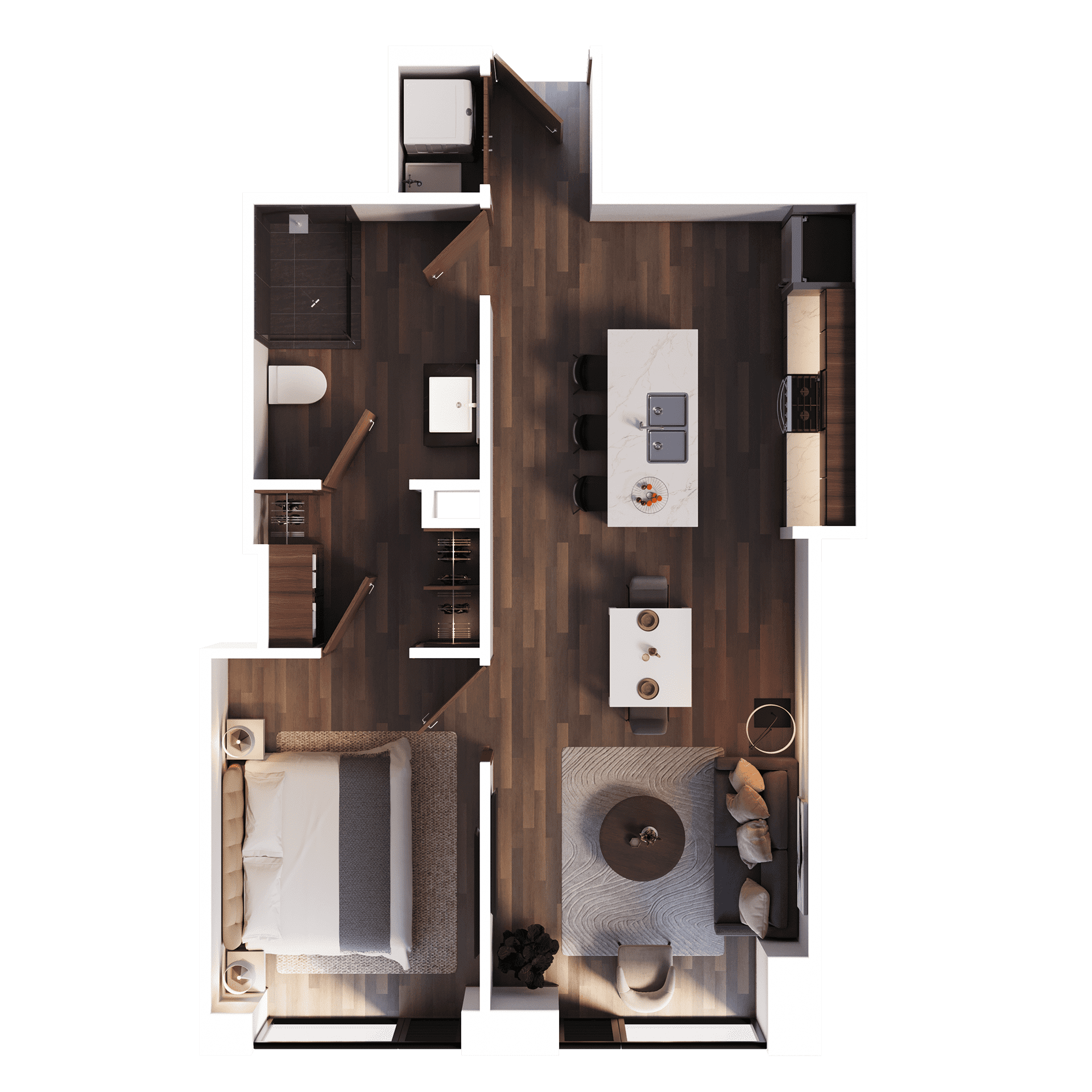 Riga apartment type A7, 2D floorplan