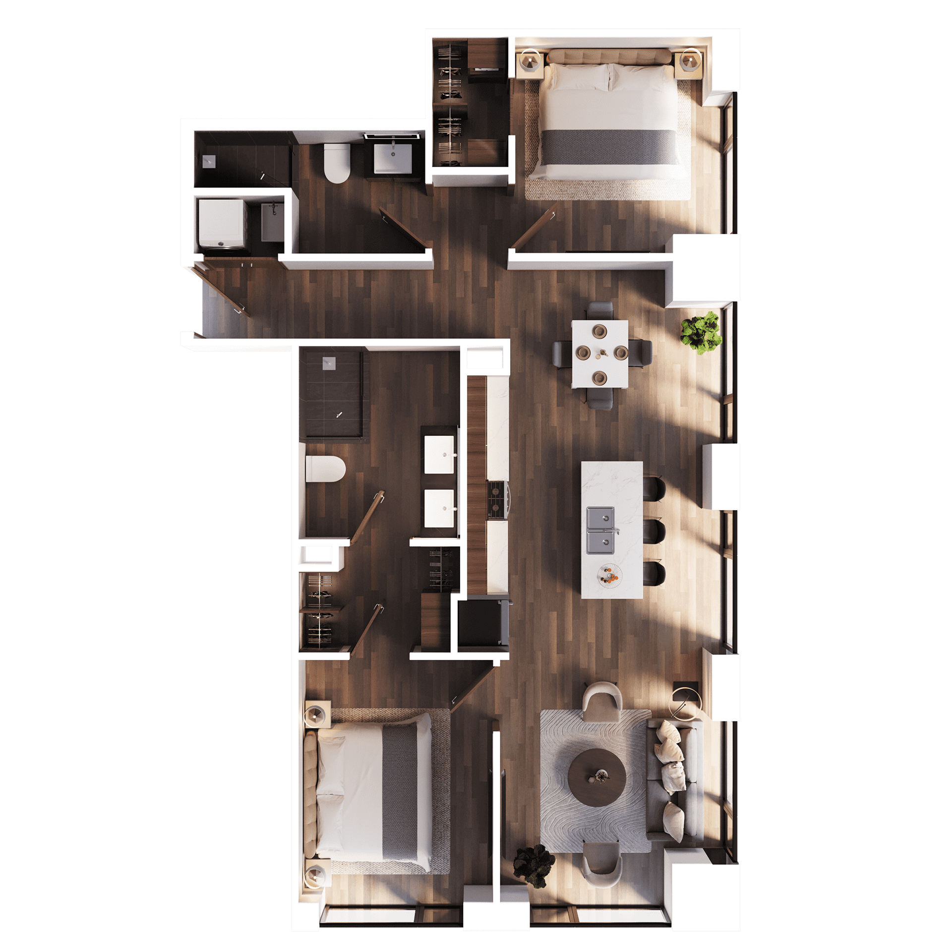 Riga apartment type B4-1, 2D floorplan