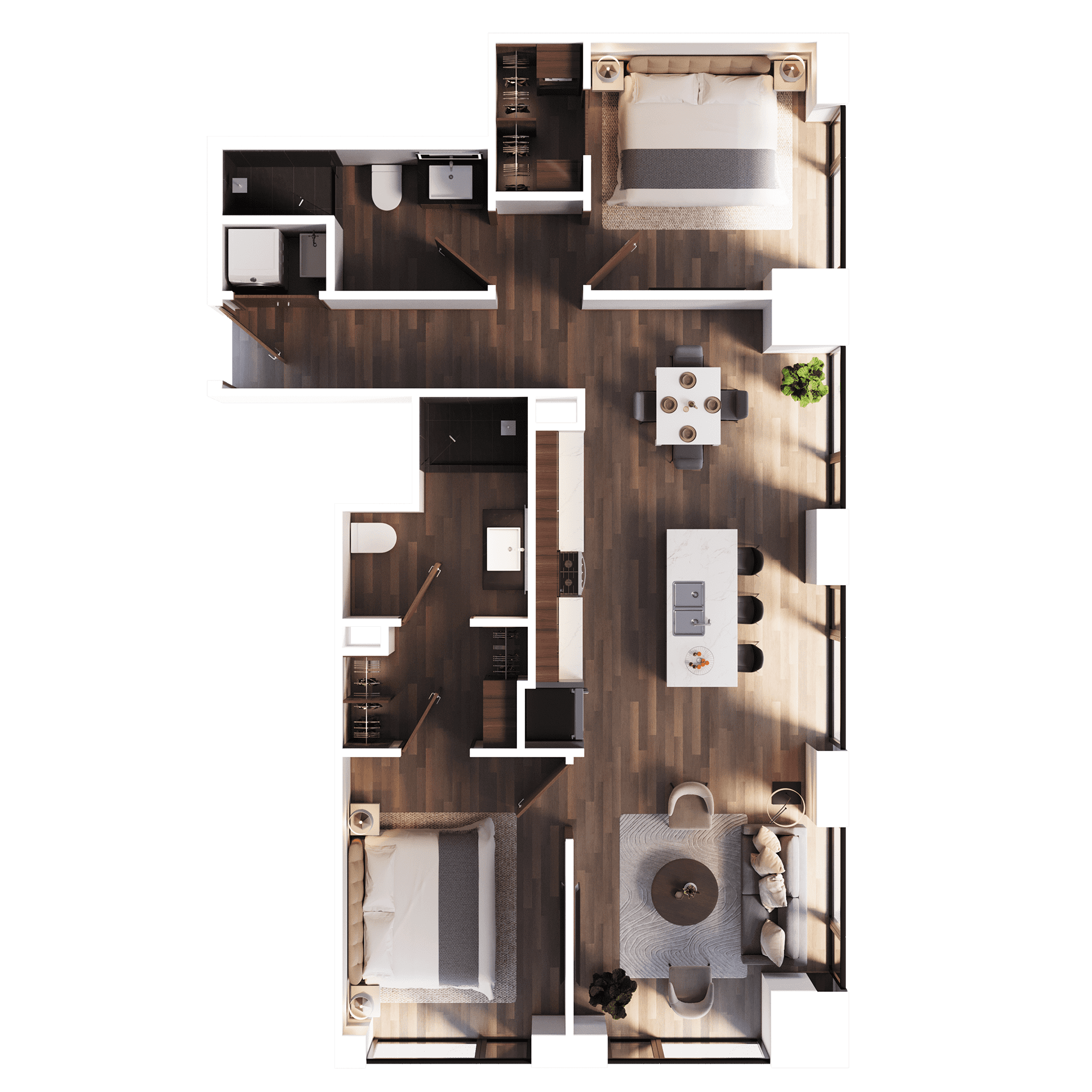 Riga apartment type B4-2, 2D floorplan