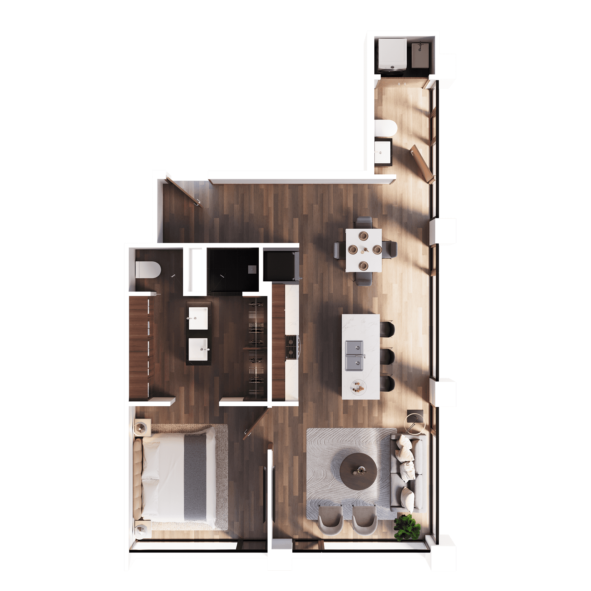 Riga apartment type PH A2, 2D floorplan