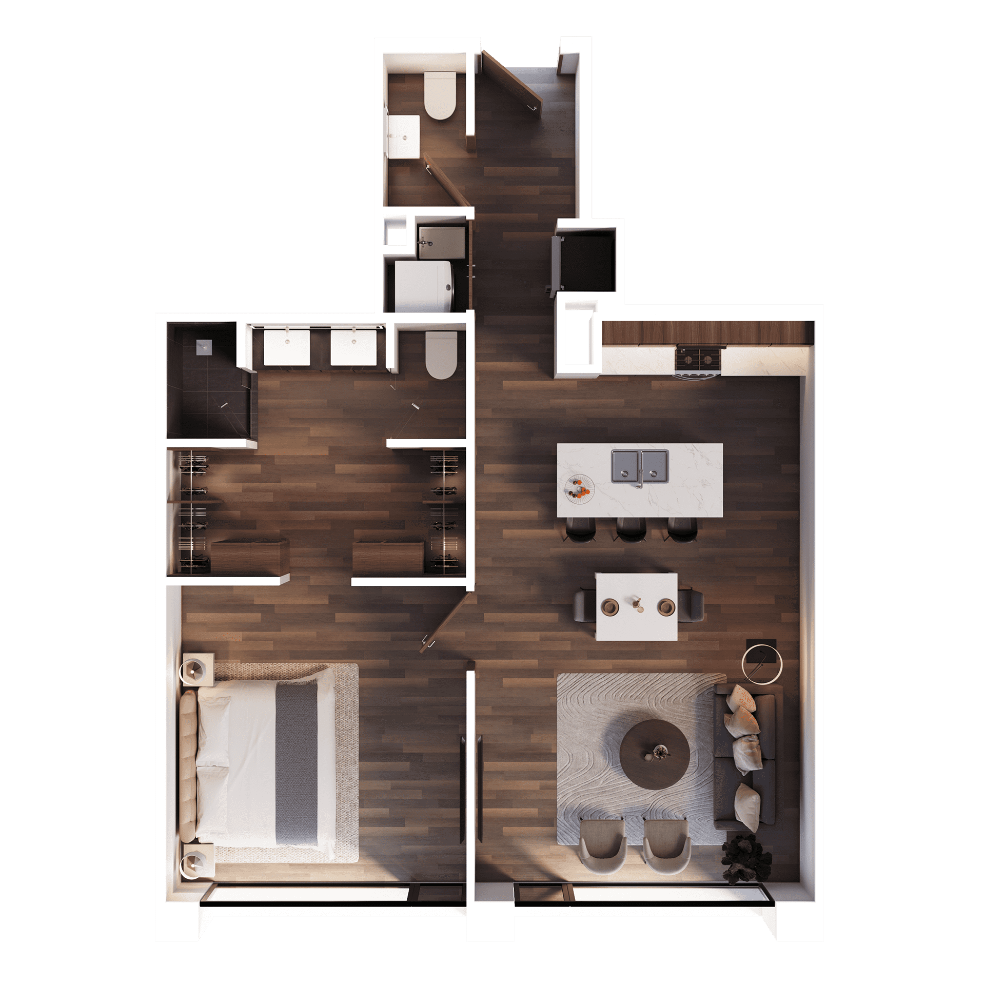 Riga apartment type PH A35, 2D floorplan