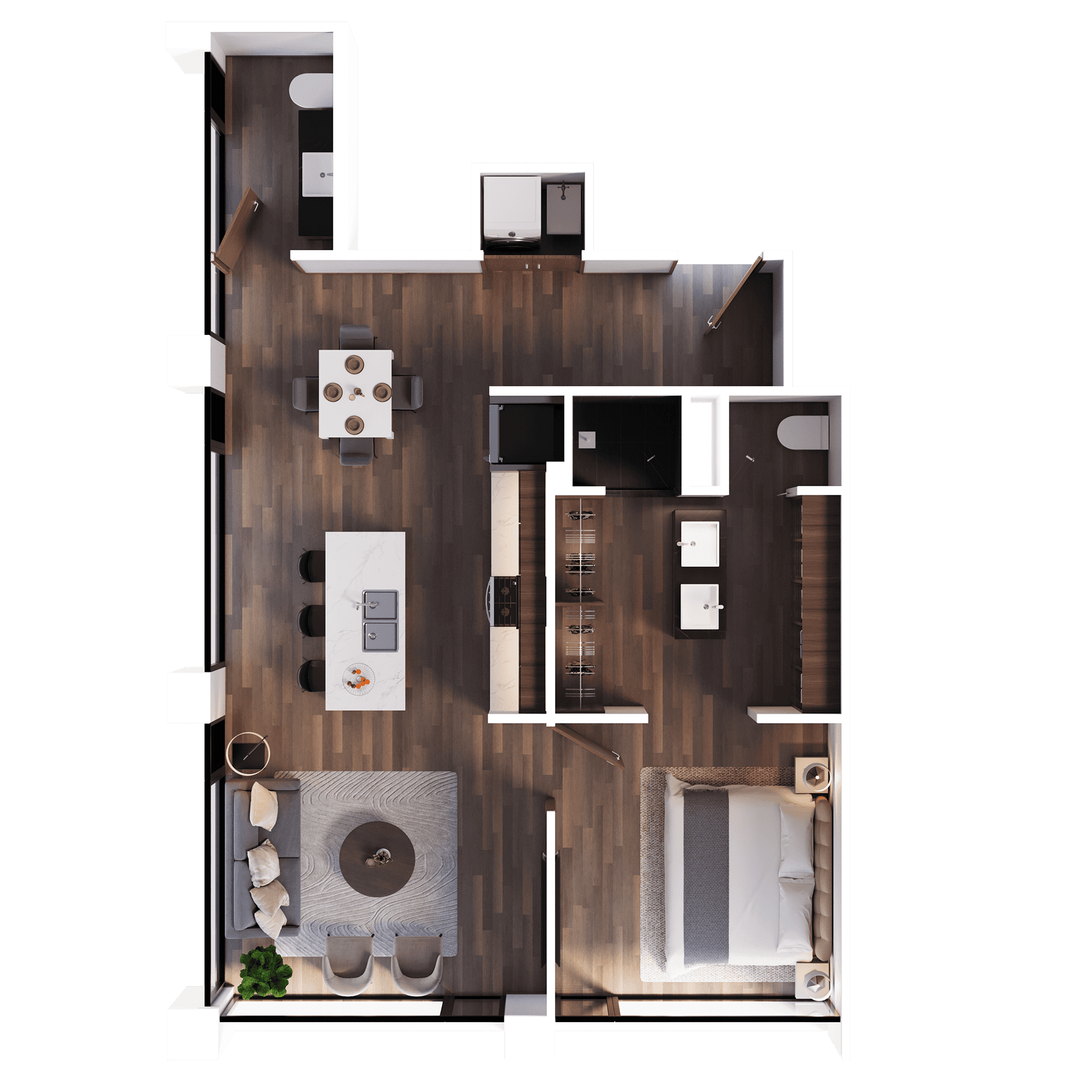 Riga apartment type PH A4, 2D floorplan