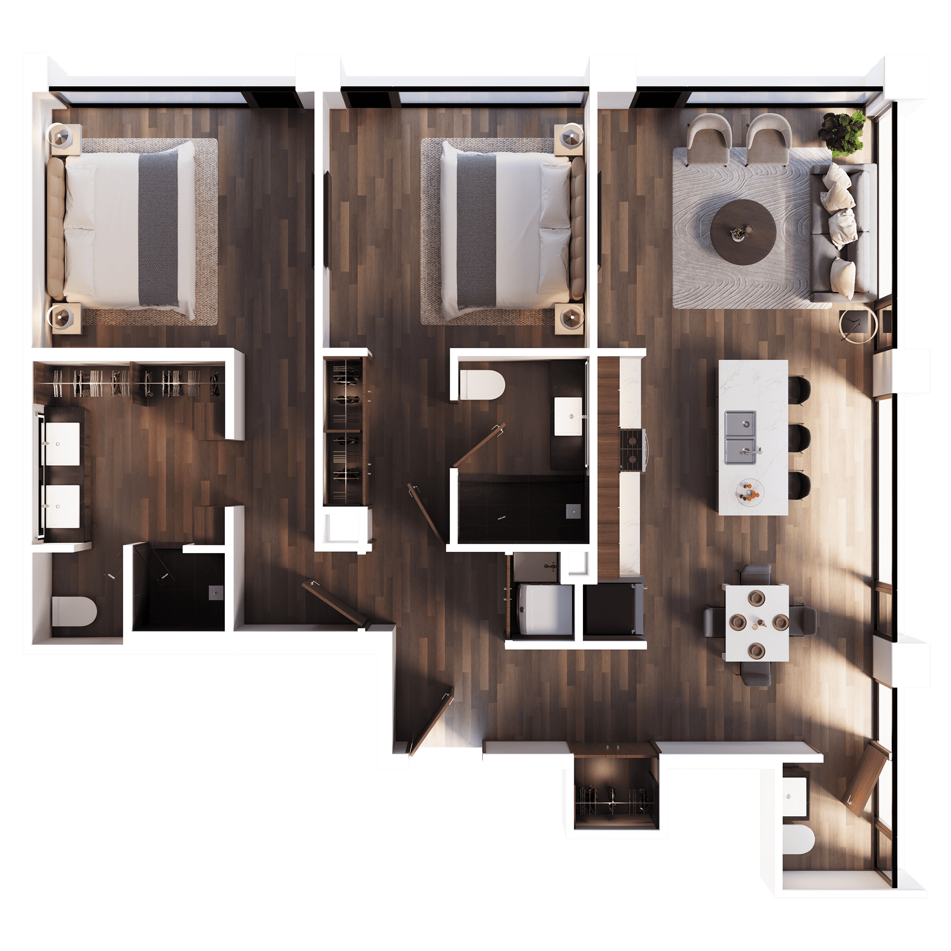 Riga apartment type PH B1, 2D floorplan