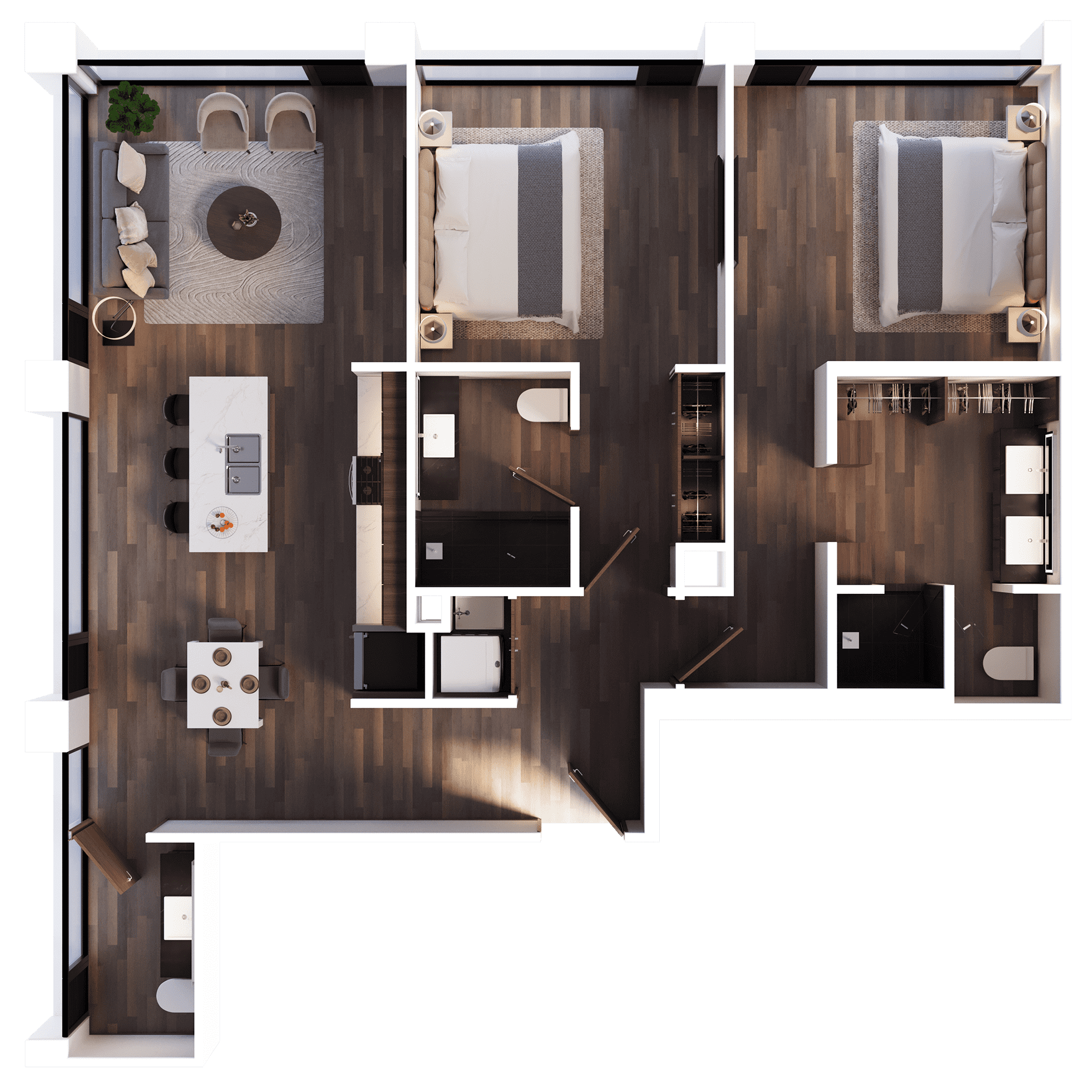 Riga apartment type PH B5, 2D floorplan